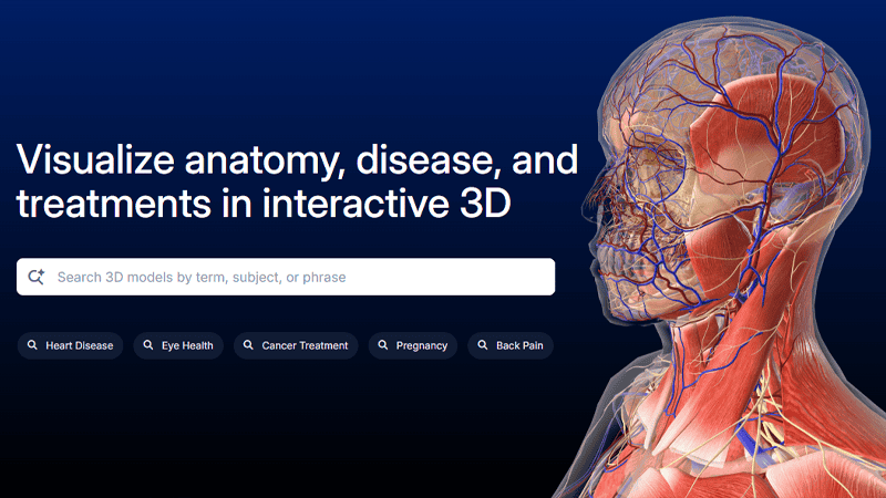 Screenshot of BioDigital Human