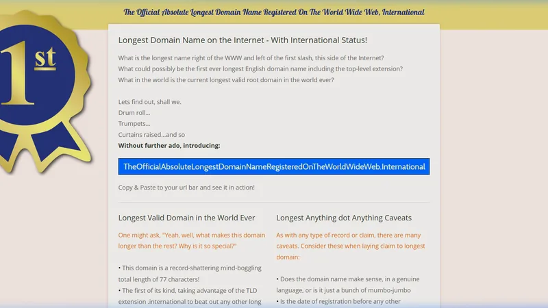 The Officially Longest Domain Name