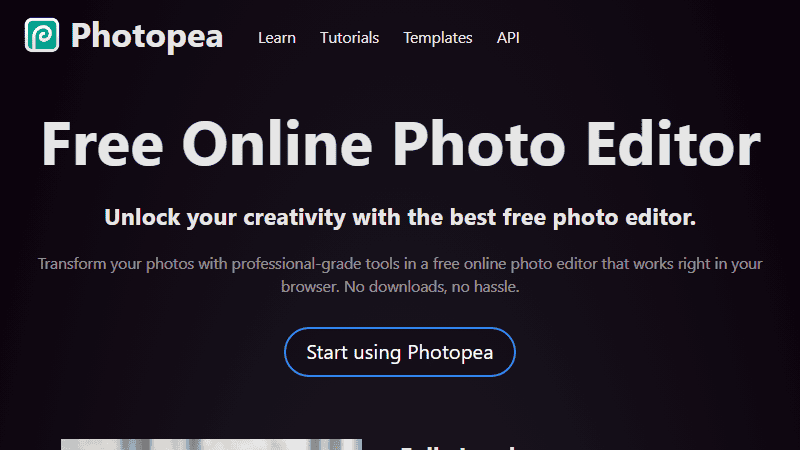 Screenshot of Photopea