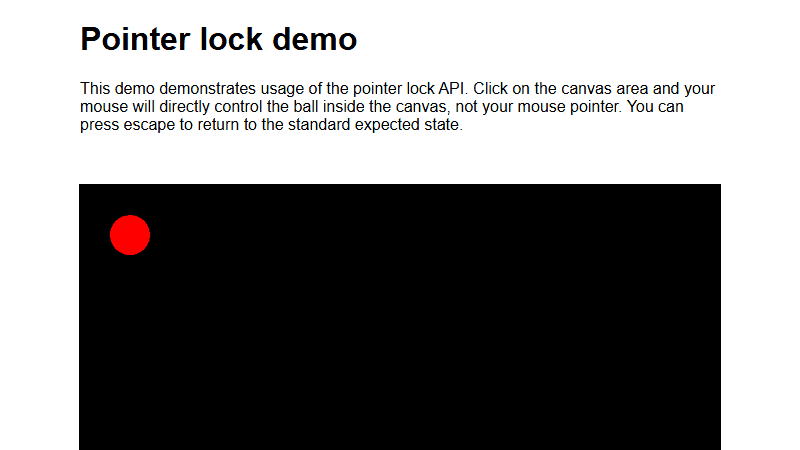 Pointer Lock API Demo
