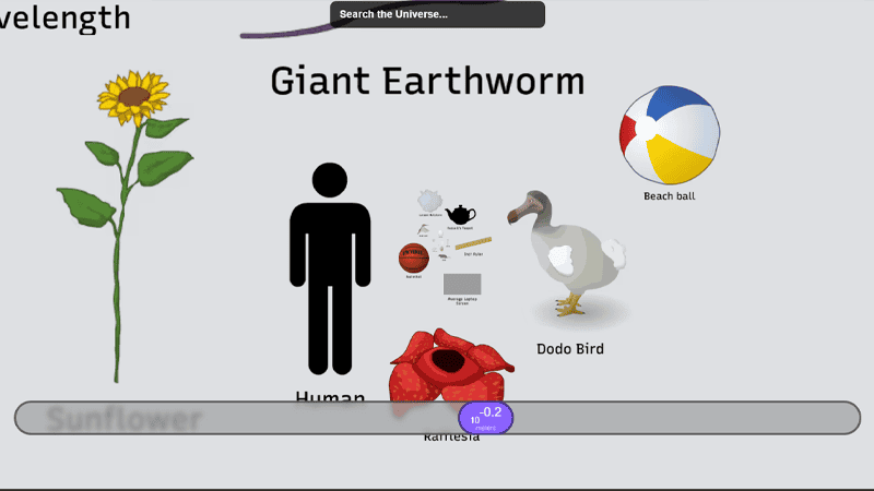 Screenshot of Scale of the Universe