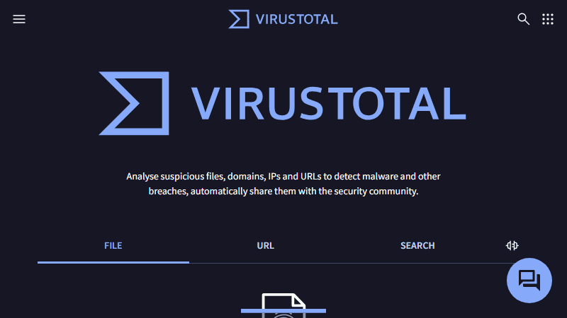 Screenshot of VirusTotal