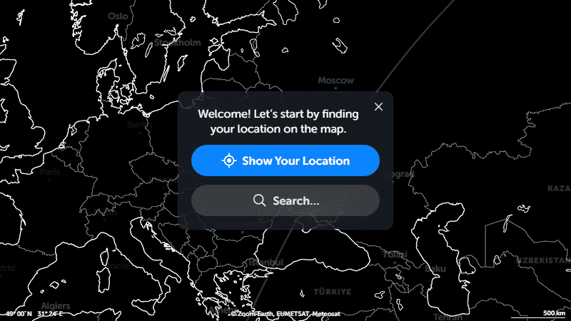 Screenshot of Zoom Earth